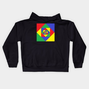 3D Printing red blue green yellow artwork Kids Hoodie